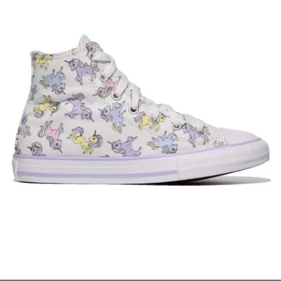 Converse girl  Chuck Taylor All Star Core Unicorn print Slip Sneaker size 2 - Picture 2 of 6
